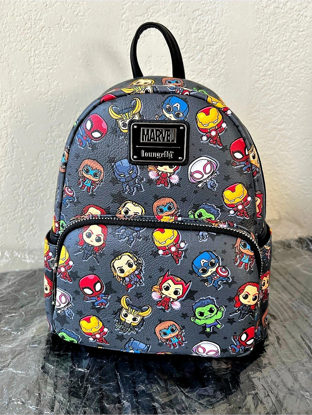 Loungefly Disney Parks Marvel Avengers Chibi All-Over-Print Mini Backpack - NWT